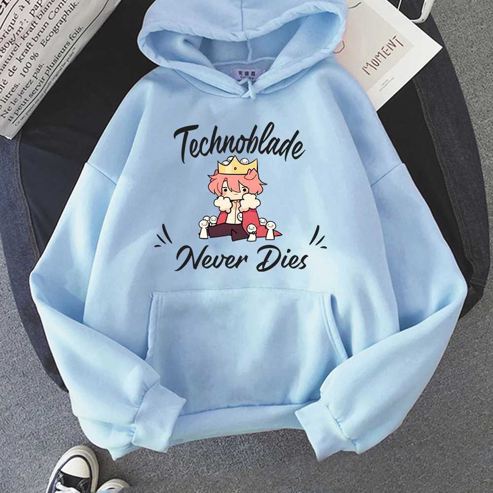 Mens Hoodies Sweatshirts Dream SMP Game Crewneck Hoodie Retro Style Technoblade Never Dies Print Sweatshirt Funny Cartoon Tops WomenMen Kawaii Hoodi Y