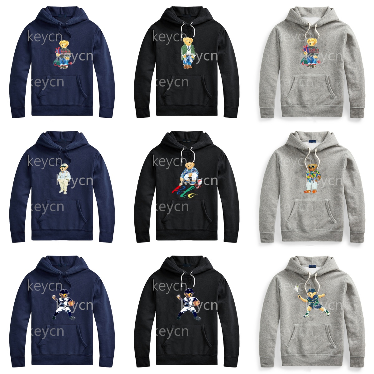 Fashion Mens Sweater Mens Casual Teddy crewneck Print Pullover Hoodie cartoon Sweatshirt Jacket Designer Sport