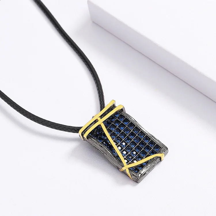 Blue All Diamond Geometric Black Gold Jewelry Set Irregular Texture Jewelry Ring Necklace Stud Earrings Party Jewelry 240924
