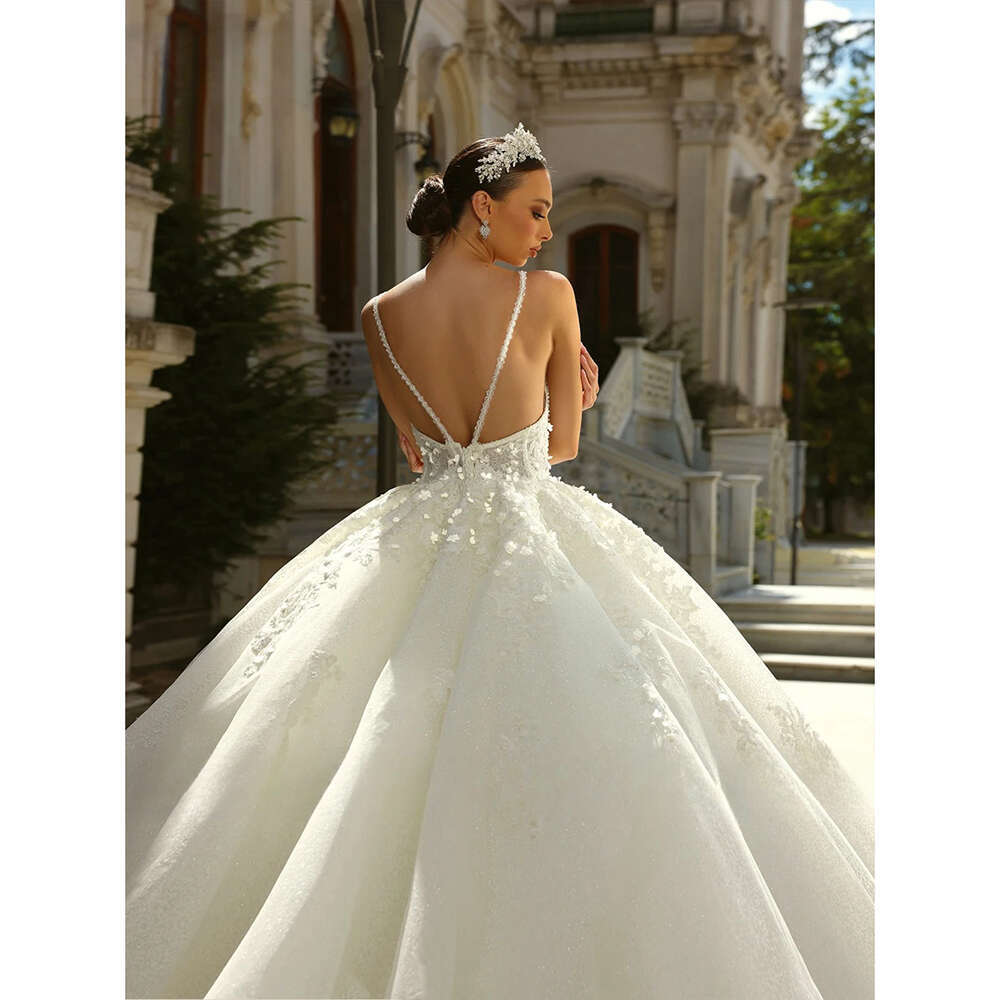 Sweetheart Elegant A E Wedding Dress Lace Applique Spaghetti Strap Bridal Gown Custom Made Princess Bride Dresses pplique es