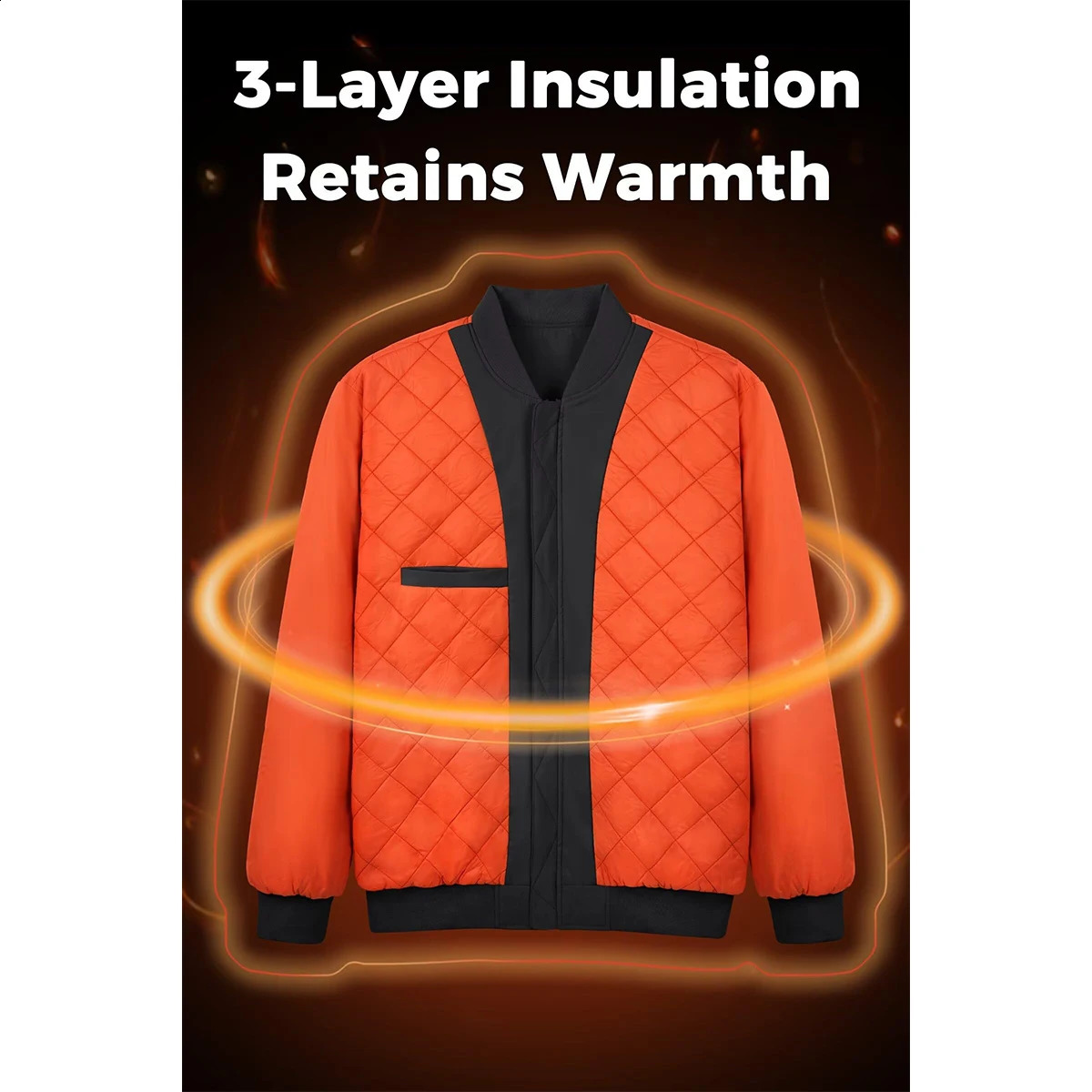 MAGCOMSEN Mens Jackets Thick Warm Orange Lining Bomber Jackets Fall Winter Casual Windproof Coats 240911