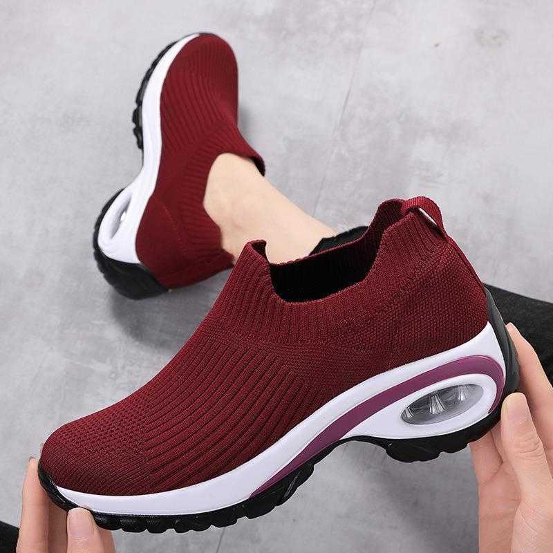 2024 Summer New Womens Fashion Casual Sneakers Wedge Platform Sneakers Womens Breathable Vulcanized Shoes Y241007