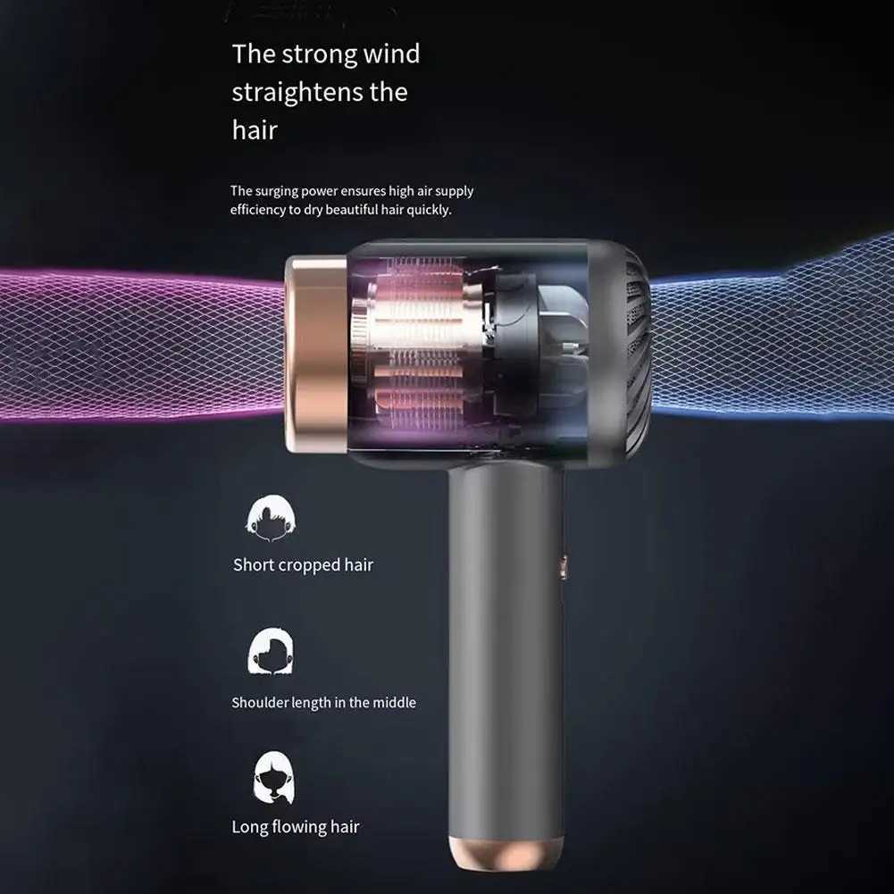 Usb Hair Dryer Wireless Hair Dryer Charging Hair Dryer Portable Home Unplugged Dormitory Negative Ion Hot And Cold Hair DryerXJ241021