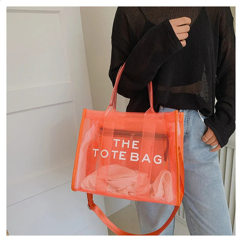 Summer womens handbag ner y transparent beach bag pink big shopping ten font 241007 - view 6