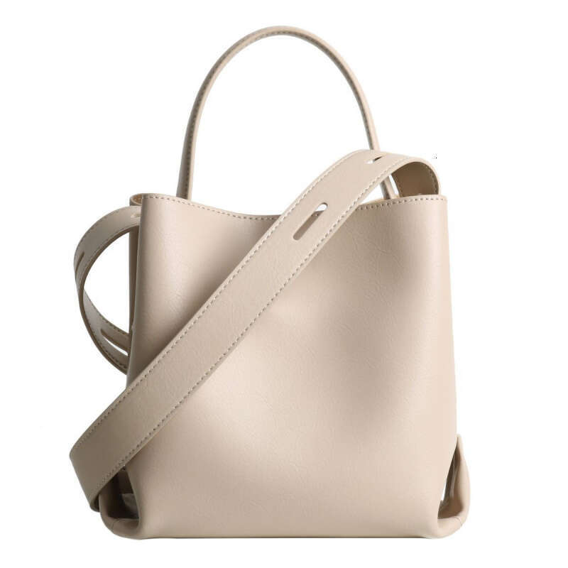 Cowhide Handbags: Genuine Leather Bucket Shoulder Handbags, High-Grade Commuter Messenger Bag Women - Lightweight For Daily Use