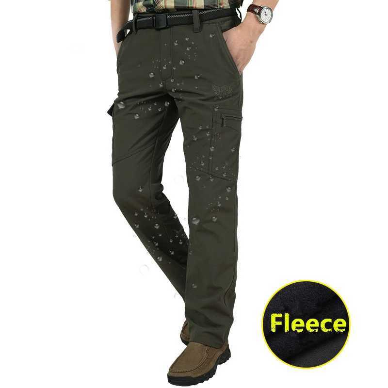 Warm Fleece Winter Pants Thicken Men Zipper Waterproof Work Casual Pants Men Military Tactical Cargo Pants Male Trousers 4XL LX241107