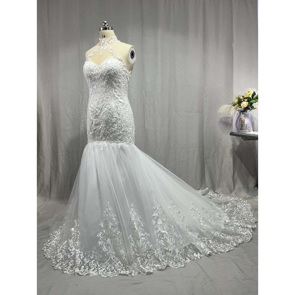 MYYBLE 2022 Arabic Aso Ebi Vintage Lace Beaded Sheer Neck Mermaid Bridal Dresses Sexy Cheap Wedding Gowns