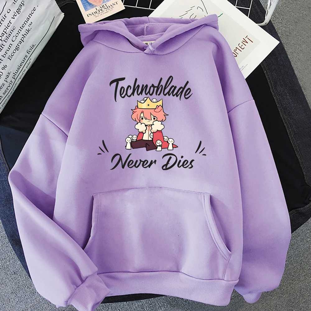 Mens Hoodies Sweatshirts Dream SMP Game Crewneck Hoodie Retro Style Technoblade Never Dies Print Sweatshirt Funny Cartoon Tops WomenMen Kawaii Hoodi Y