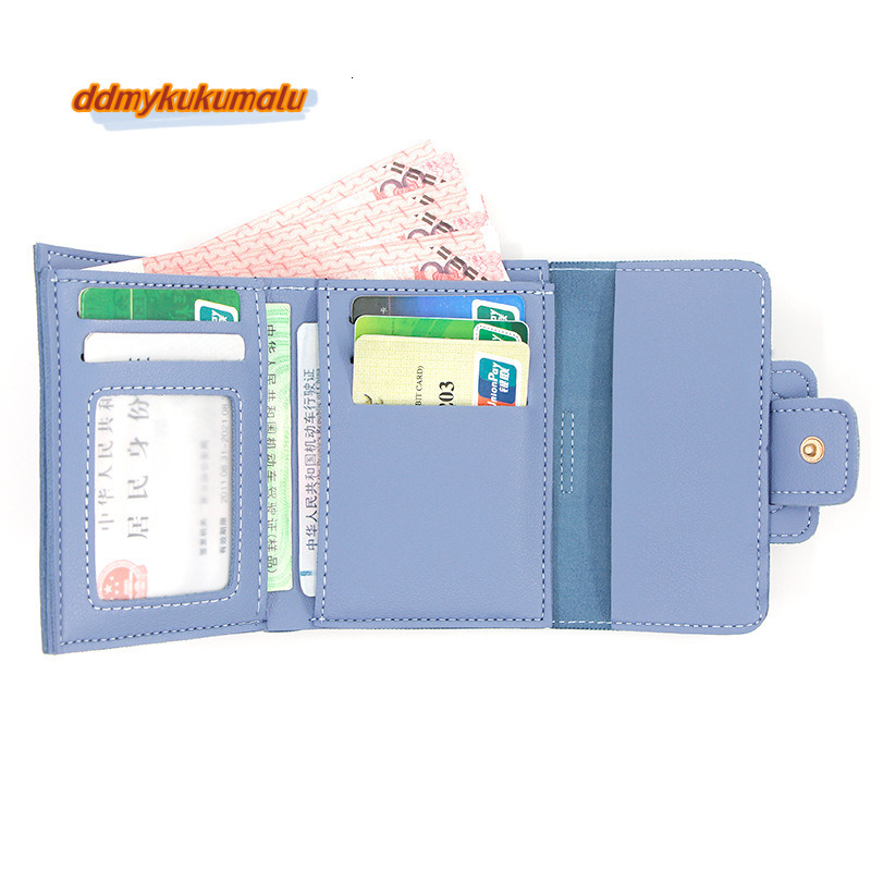 New casual solid color drawstring, 30% off change hand-held bag, women's short wallet, wallet #5 ddmykukumalu
