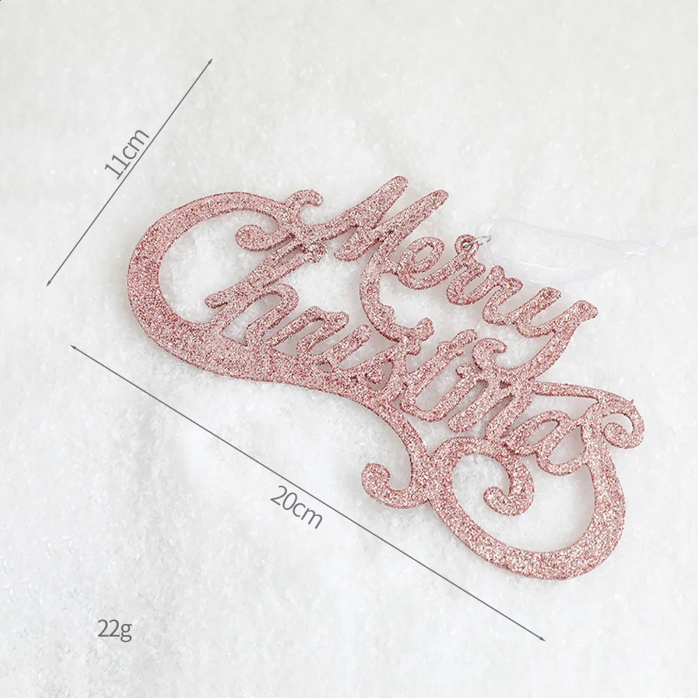 Christmas Tree Decoration Champagne Pink Sparkling Star Snowflake DIY Pendant Year Navigation Party 240927