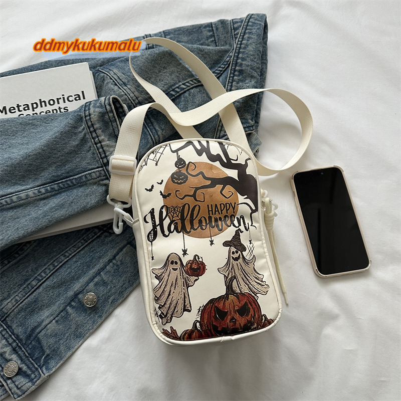 Spoof Halloween dark mobile phone women's mini shoulder bag, cartoon pattern graffiti, crossbody small bag #14 ddmykukumalu