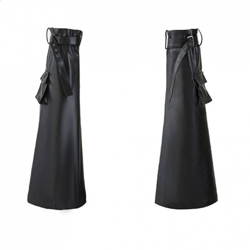 XITAO Letter Plus Size Faux Leather Women Fashion Autumn Pocket Elegant Goddess Fan Hooded Collar Loose Coat ZLL4442 210909
