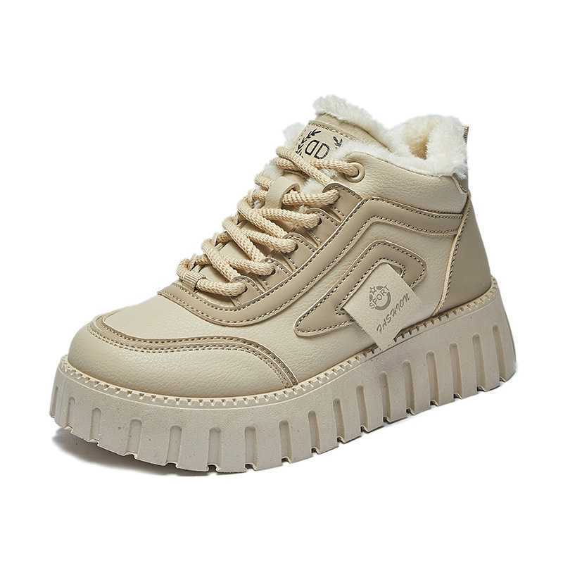 Top Little White Shoes Womens Student Warm Boots Lace Zapatos De Plataforma Para Mujer Womens Casual Sports Shoe Set Y241007