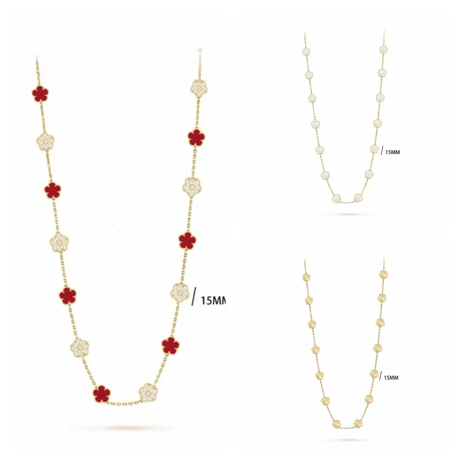 20 motif clover necklace jewlery designer for women necklace 18k gold stainless steel jewelry diamond necklace red onyx pearl necklace womens luxury necklace gift