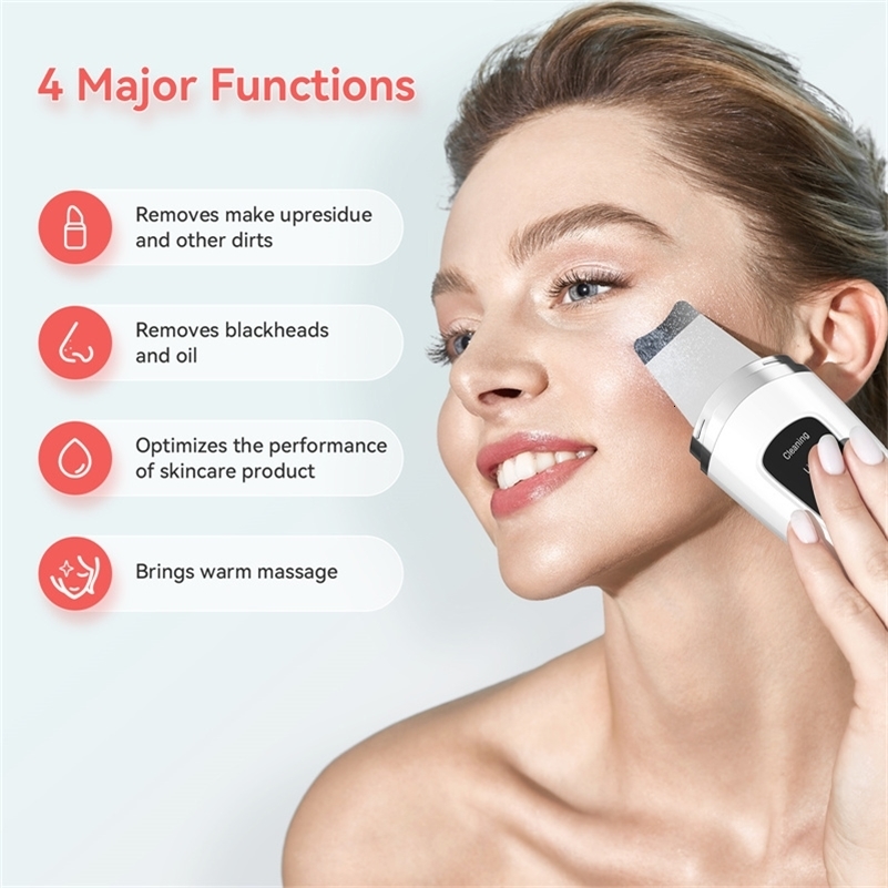 Ultrasonic Skin Scrubber Face Spatula Exfoliator Scraper and Blackhead Remover Pore Cleaner Deep Cleansing y240911