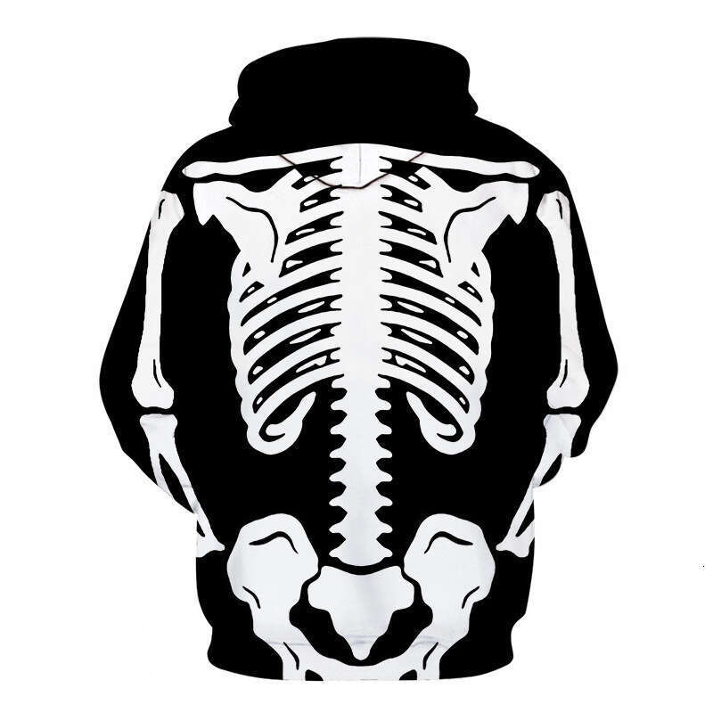 shanshi men hoodies designers New 2024 Halloween Skeleton 3D Digital Printed Hoodie Coat Cosplay Anime