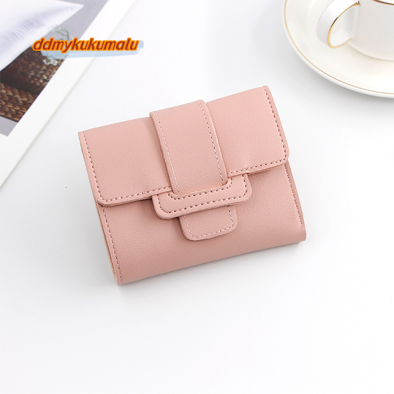 New casual solid color drawstring, 30% off change hand-held bag, women's short wallet, wallet #5 ddmykukumalu