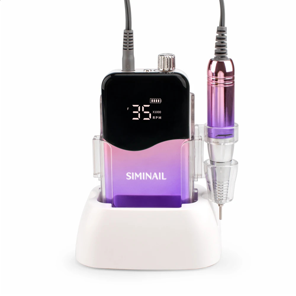SIMINAIL professional nail drill 35000RPM portable electric nail file rechargeable processing machine kit efficient drill bit kit 241007