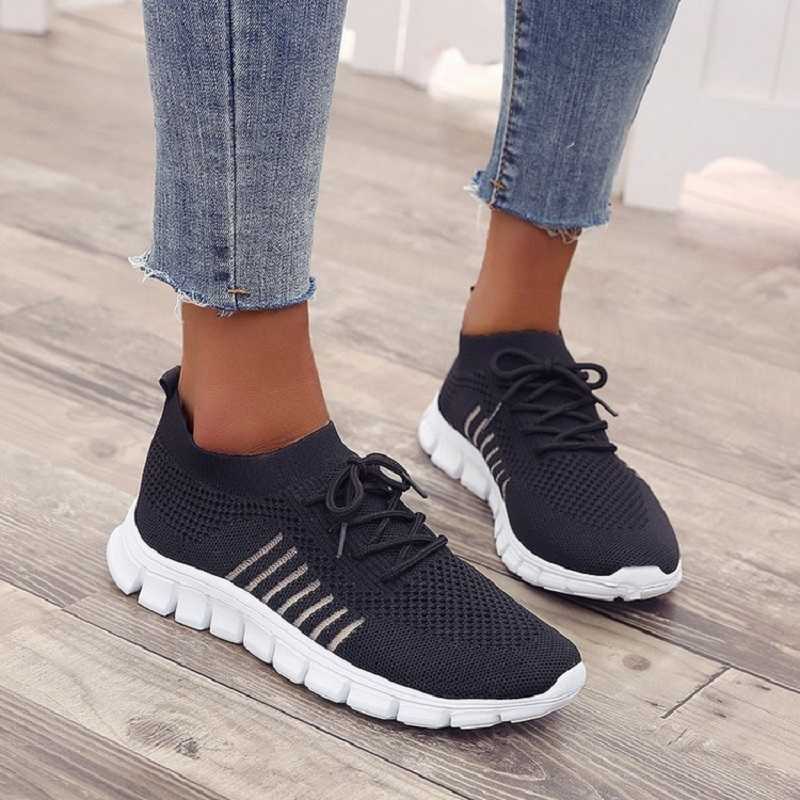Womens mesh breathable shoes slip on flat shoes Womens Tenis Womens casual shoes Walking shoes Sports shoes Womens vulcanized shoes Y241007