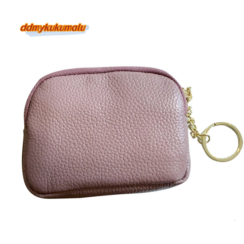 Head layer cowhide universal mini change women's keyring coin bag, genuine leather zipper small wallet #13 ddmykukumalu