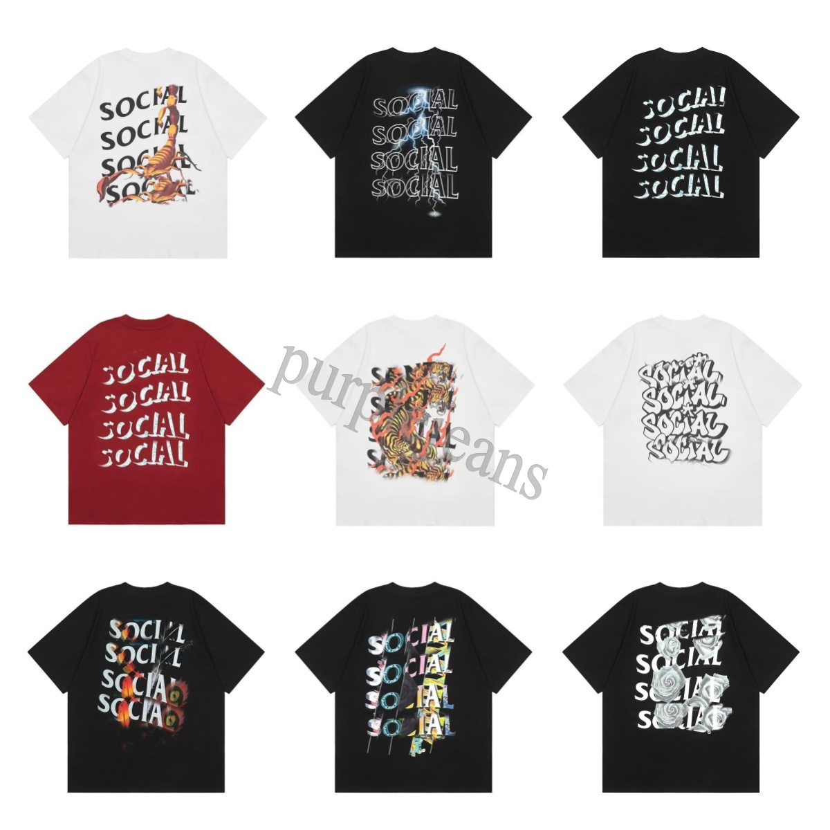 Designer Fashion casual Antisocials t shirts classic anti social shirt Pattern Print mens women oversized t shirt hip hop high street Short sleeved sweatshirts