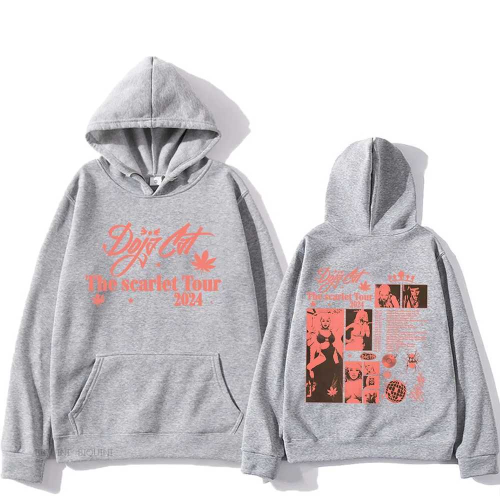 Mens Hoodies Sweatshirts Doja Cat The Scarlet Tour Hoodies Strtwear Hip Hop Long Slve Hooded Sweatshirts Sudaderas Cartoon Graphic Printing Pullover Y