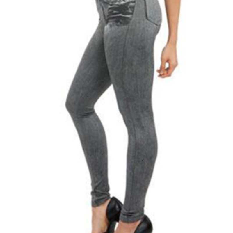 Spring and Autumn Jeans Genie Slim Fashion Leggings Mock Pocket Woman Fitness Pants Women y240930