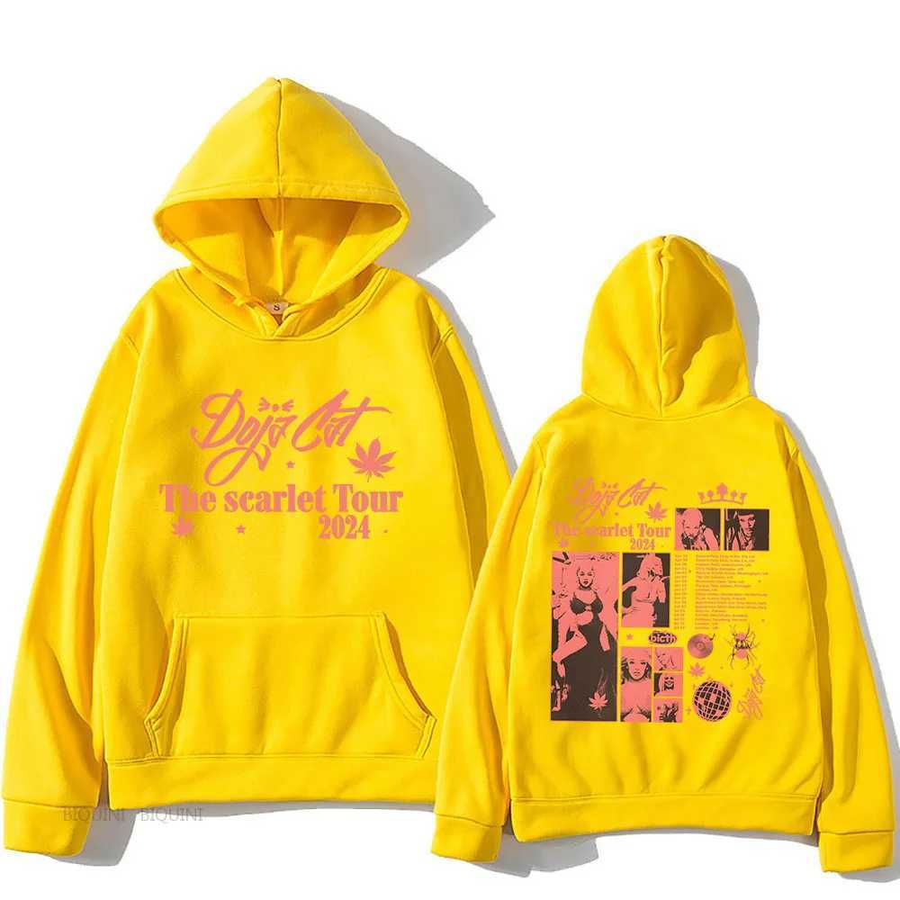 Mens Hoodies Sweatshirts Doja Cat The Scarlet Tour Hoodies Strtwear Hip Hop Long Slve Hooded Sweatshirts Sudaderas Cartoon Graphic Printing Pullover Y