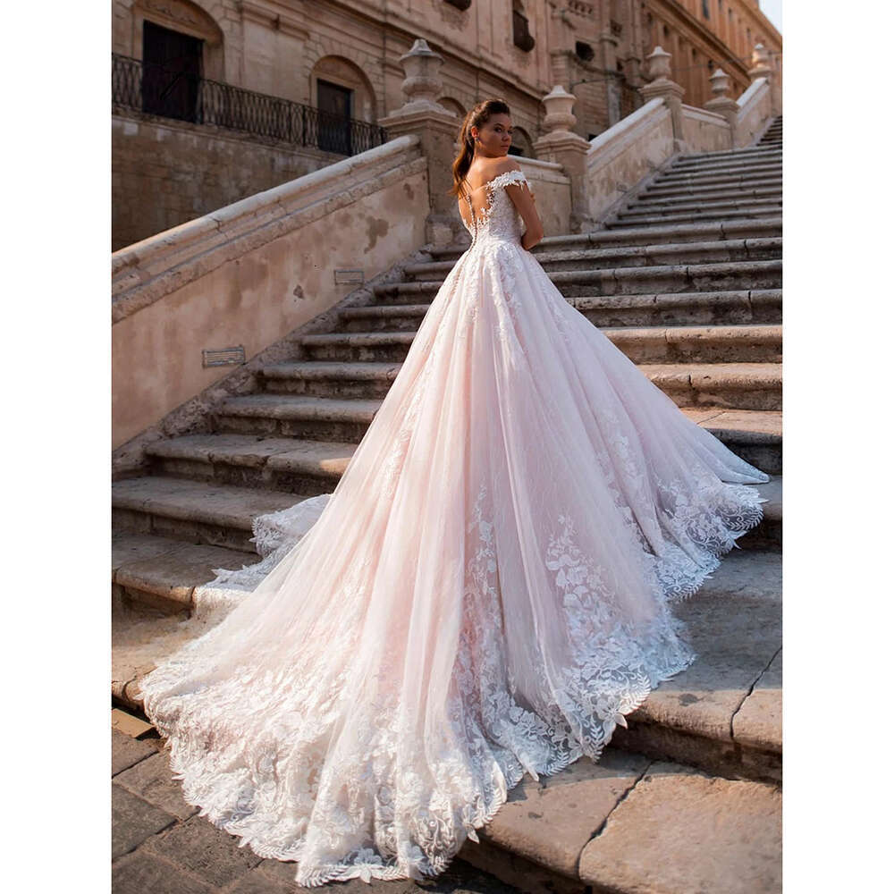 Elegant Off The Shoulder A-E Wedding Dresses Sweetheart Lace Applique Beaded Sleeveless Bridal Gowns Vestido De Novia 6660311