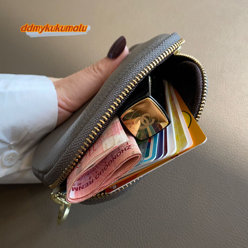 Head layer cowhide universal mini change women's keyring coin bag, genuine leather zipper small wallet #13 ddmykukumalu