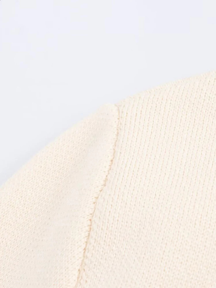 Fashionable and simple womens clothing item contrasting color border sweater cardigan round neck knitted jacket 241007