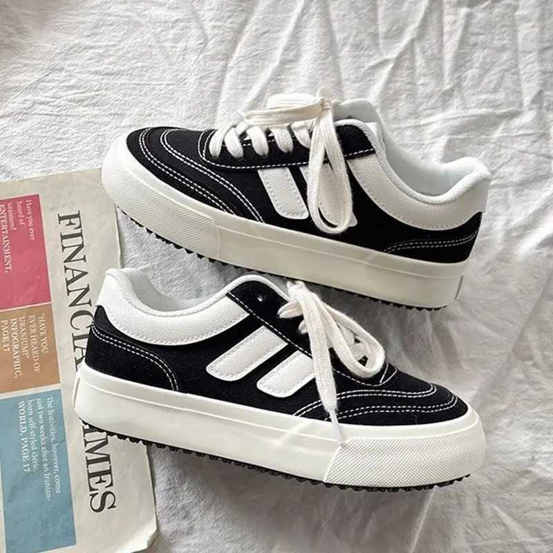 Womens thick soled canvas shoes for spring and summer 2024 niche original retro full matching sports shoes Hong Kong style Y241007