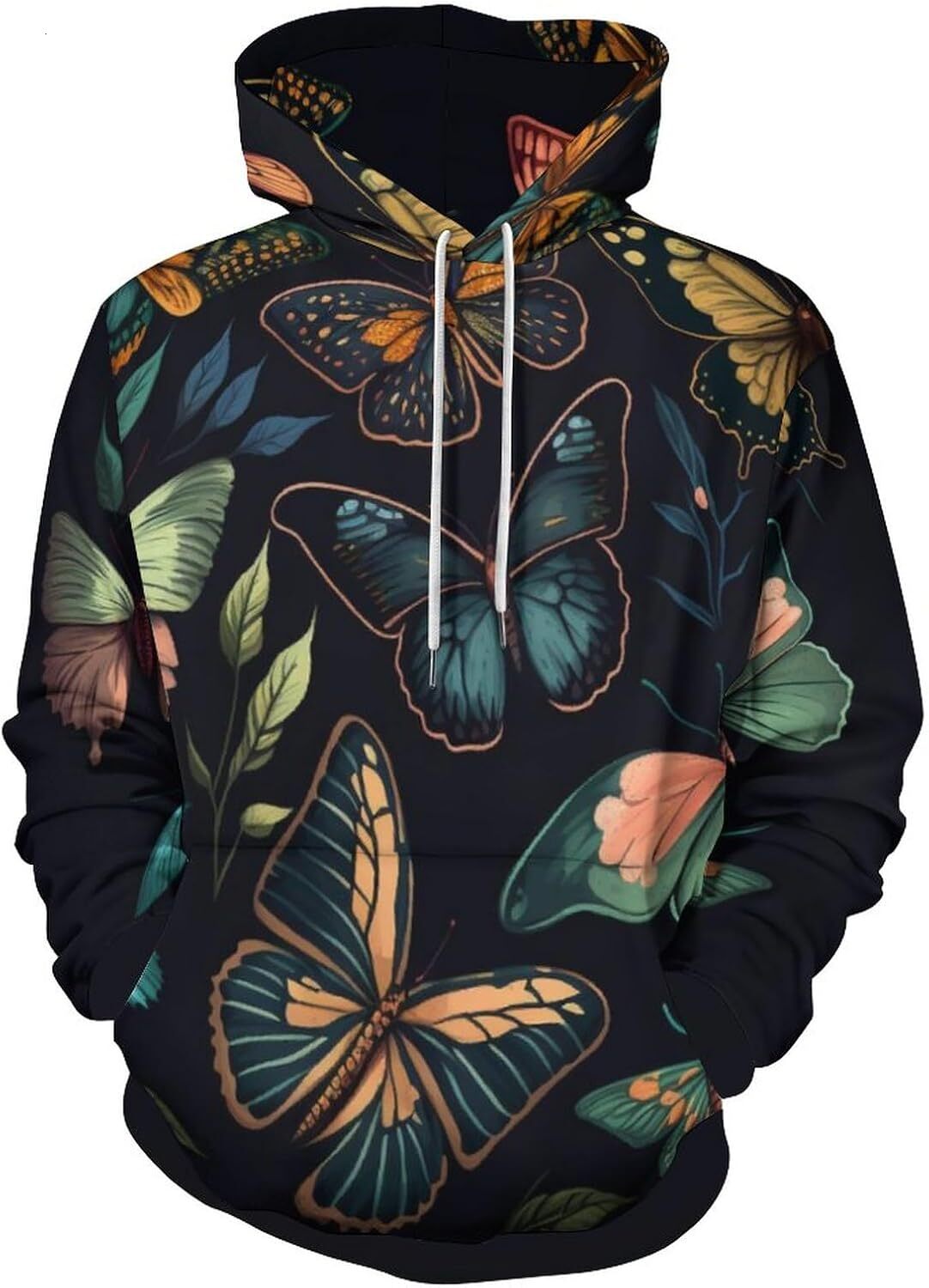Hoodie for Mens Womens Unisex Cute Pattern Hoodie Butterfly Sweatshirt Long Sleeve Pullover Hoodies Graphic Hoodies sweatshirt Pullover Long Sleeve
