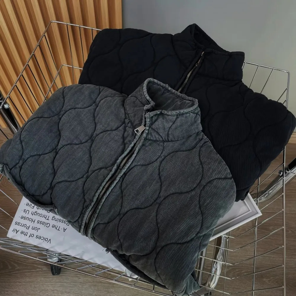 Womens Cotton Coat 2024 Winter Fashion Pocket Drawstring Warm Vintage Long Sleeve Zipper Female Outerwear Tops Jacket 241007