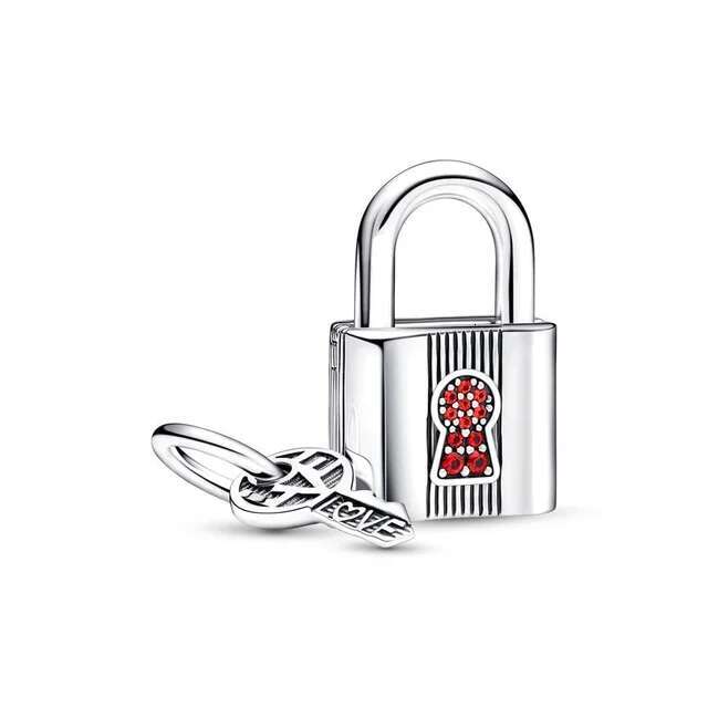 Classics 925 Sterling Silver Two-tone Key Padlock Heart Triple Star Beads Fit Original Dangle Charm Bracelet Women DIY Jewelry