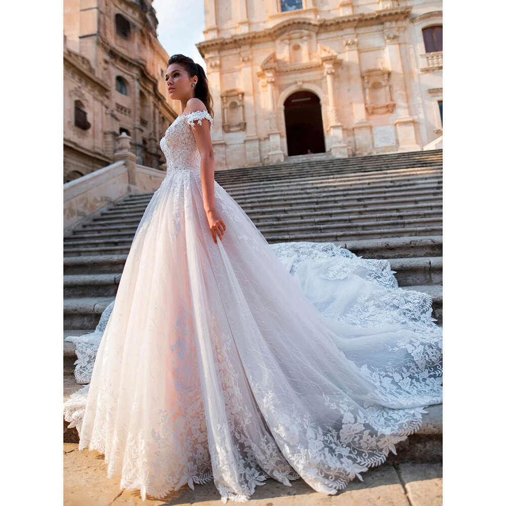 Off Elegant The Shoulder A E Wedding Dresses Sweetheart Lace Applique Beaded Sleeveless Bridal Gowns Vestido De Novia pplique