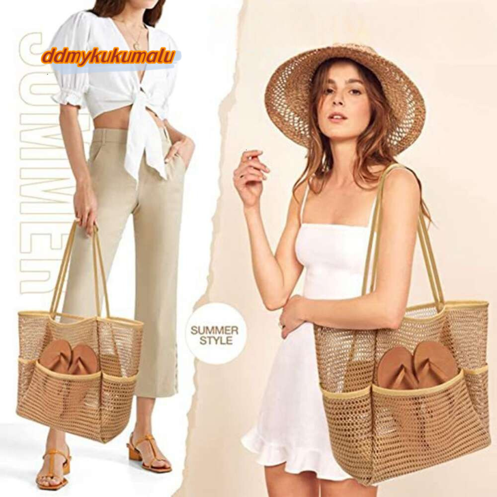 New Women Swimming Beach Mesh Ladies Shoulder Large-capacity Travel Portable Storage Bag Stylish Multifunction Handbag H6.27#19 ddmykukumalu ddmykukum