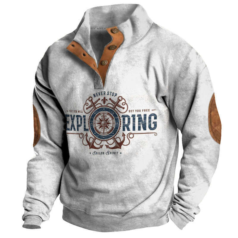 shanshi men hoodies designers Men hoodie shirt 3D digital printing series Henry collar long sleeved men's hoodies