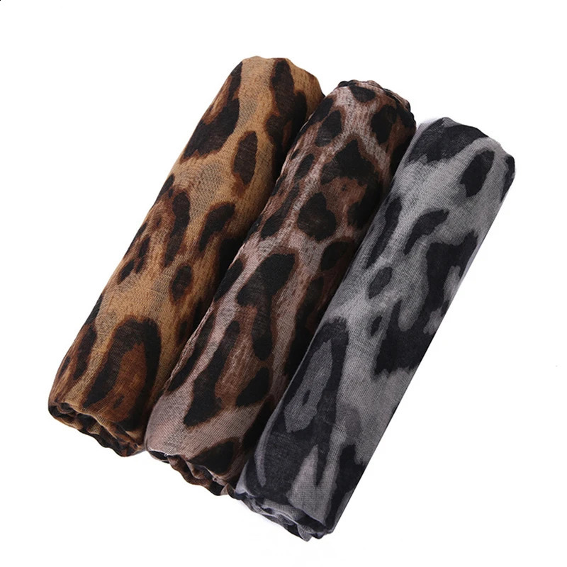 Sunscreen Voile Thin Womens Scarf Summer Girls Classic Leopard Scarf Soft Womens Fountain Adhesive Womens Wrap Shawl 241007