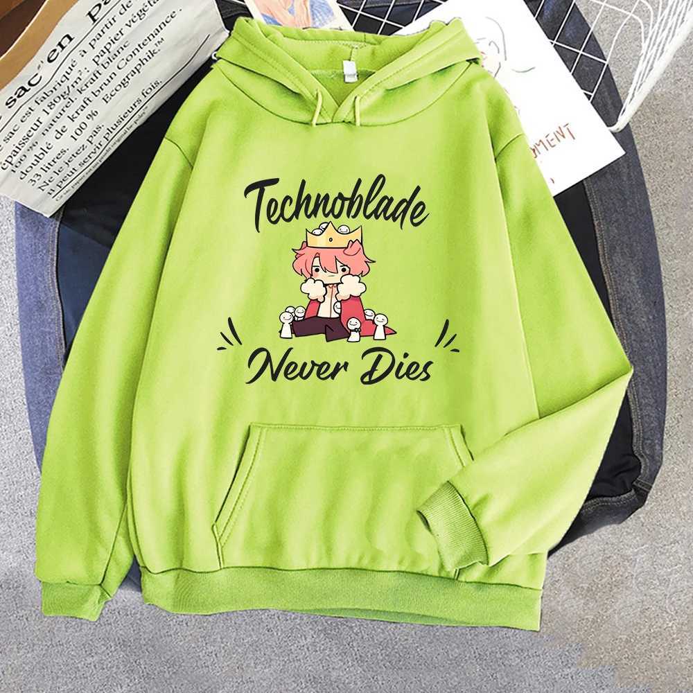 Mens Hoodies Sweatshirts Dream SMP Game Crewneck Hoodie Retro Style Technoblade Never Dies Print Sweatshirt Funny Cartoon Tops WomenMen Kawaii Hoodi Y