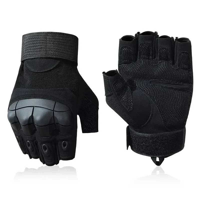 Outdoor Tactical Fingerless Gloves Hard Finger Knot Color Bullet Airgun Hunting Combat Cycling Half Finger Gloves CL241008