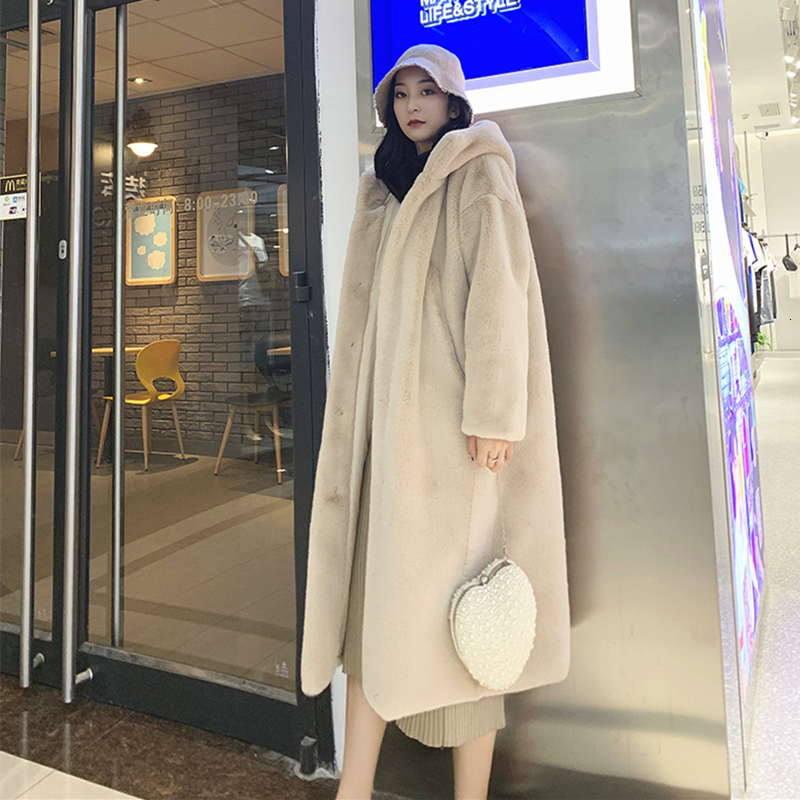 3Xl Hooded Long Faux Mink Women Winter Pink Plush Coat Thick Fake Fur Teddy Overcoat Factory Sell Fluffy Jacket