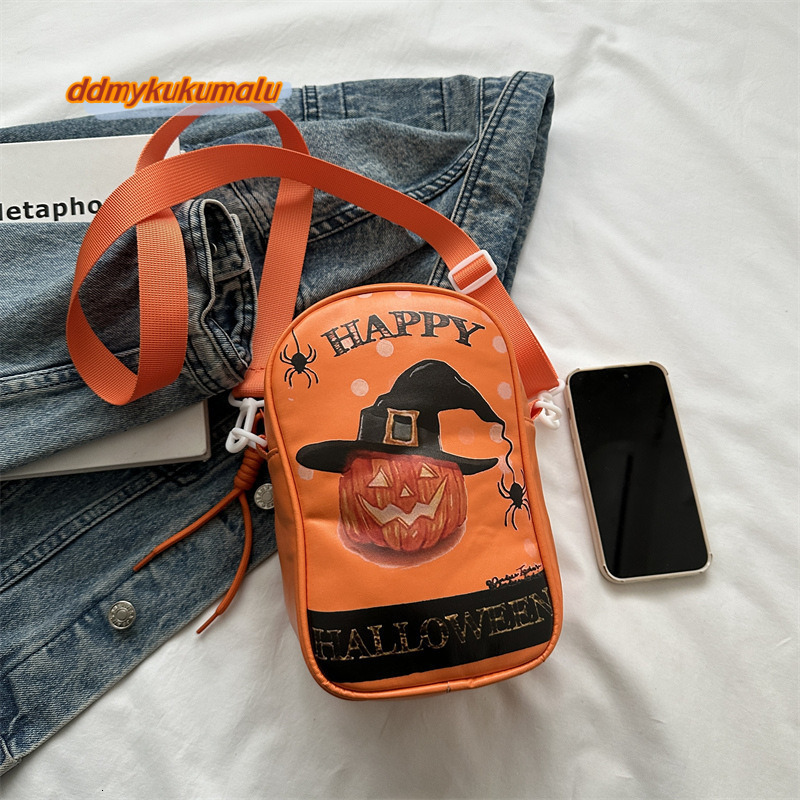 Spoof Halloween dark mobile phone women's mini shoulder bag, cartoon pattern graffiti, crossbody small bag #14 ddmykukumalu