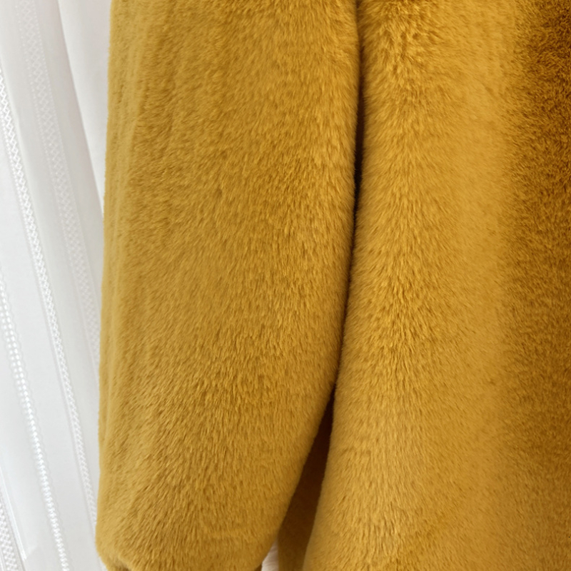 Spliced Faux Fur Women Winter Lapel Fluffy Jacket Teddy Female Long Sleeves Plush Coat Korean Fashion Overcoats 2023