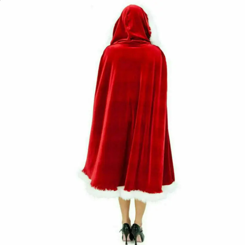 Adult and childrens clothing womens hoodies Christmas cloaks Mrs Santa Claus velvet fur shawls red Cape Town party roleplaying 241007