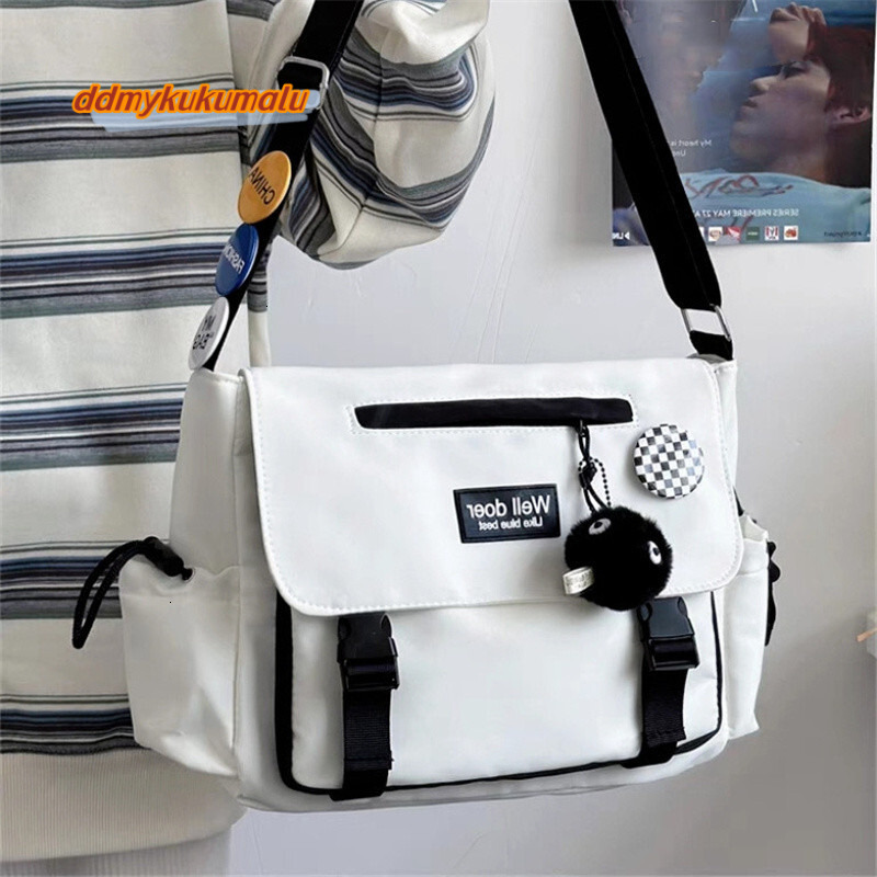 College Student School Crossbody Bags Female Men Versatile Large Capacity Nylon Waterproof Messenger Women One Shoulder Bag H7.4#16 ddmykukumalu