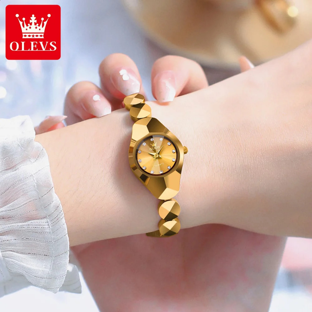 OLEVS 7007 Original Quartz Womens Watch Diamond Mirror Waterproof Womens Watch Tungsten Steel Strap Womens Watch 240924