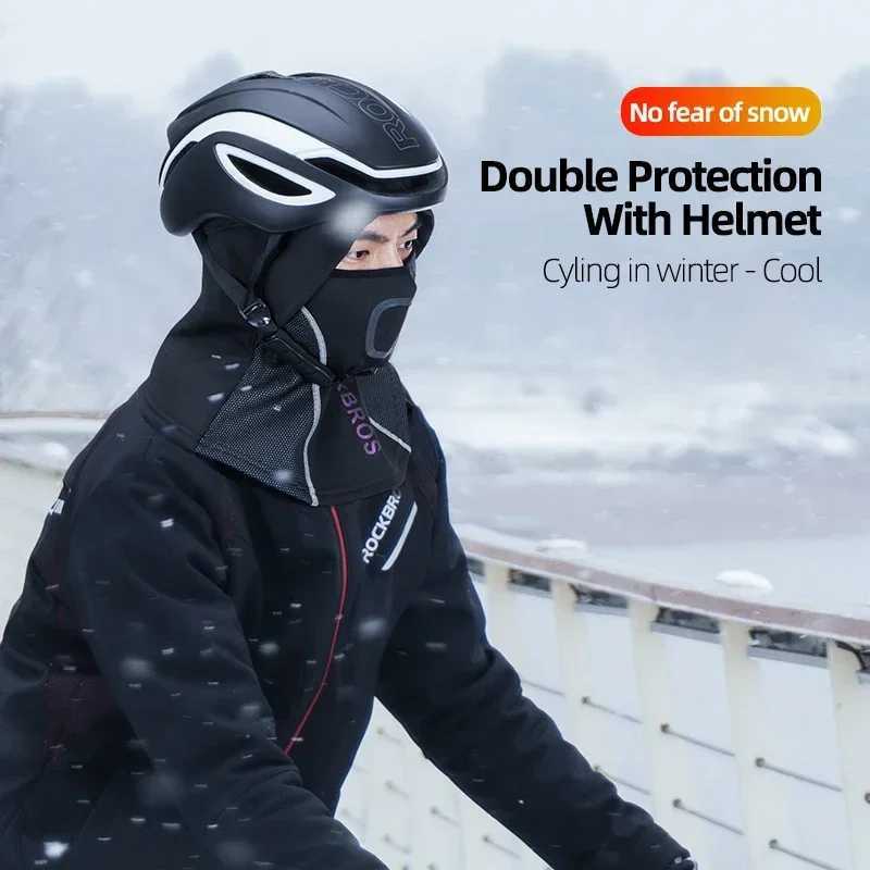 Rockbros winter bike mask Fece keeps warm and windproof bike face mask Clava ski mask fishing ski hat W241005