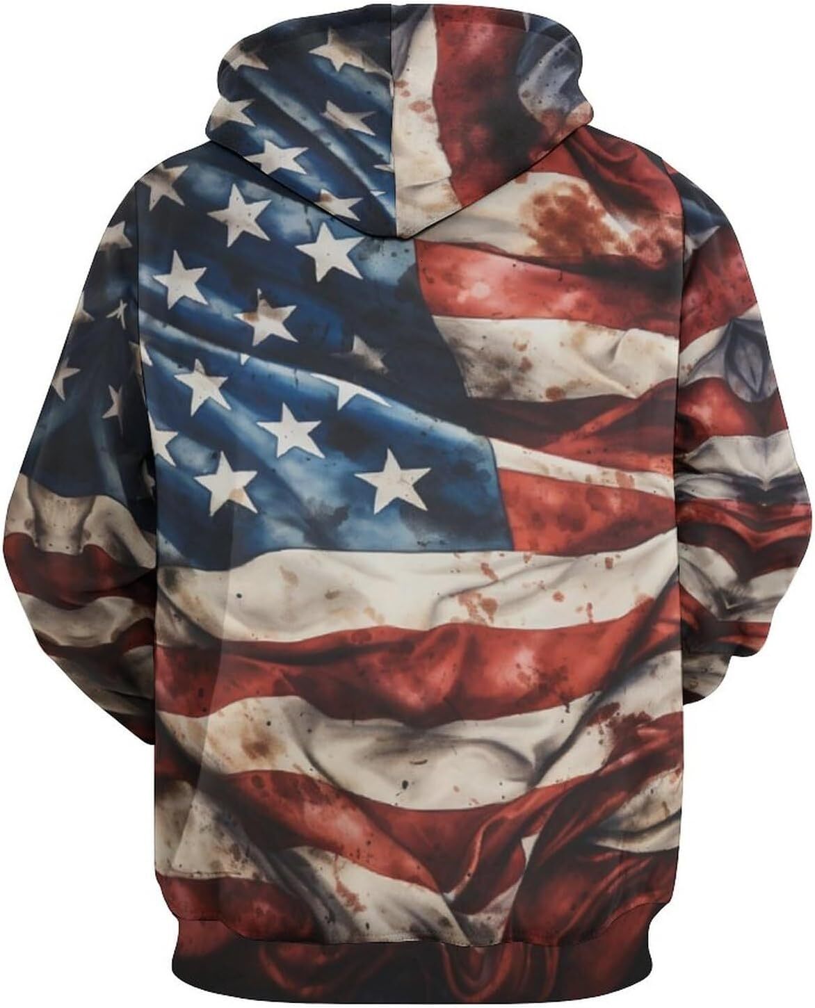 Hoodie for Mens Womens Patriotic American Us Skull Flag Hoodie Hippy Funny Long Sleeve Sweatshirt Hoodie Men Graphic Pullover Long Sleeve fashionable