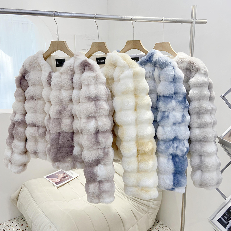 Faux Mink Fur Coat For WomenV Fluffy JacketV O-NeckV Plush Korean Fashion OvercoatsV Winter Womens CoatV 2024V Furry Tops